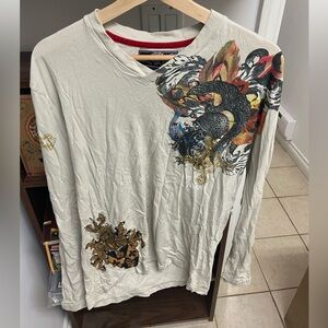 Y2K Anama Graphic Long Sleeve Shirt with Colorful Design